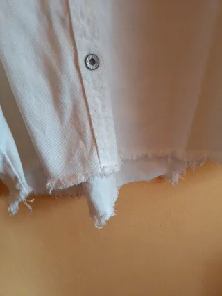 Chaqueta vaquera blanca con flecos T.Unica