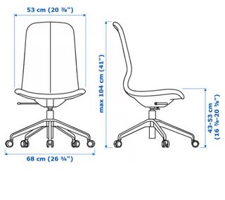 Silla de oficina beige IKEA LANGJFALL con ruedas.