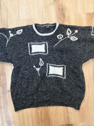 jersey vintage lana y mohair estampado geométrico