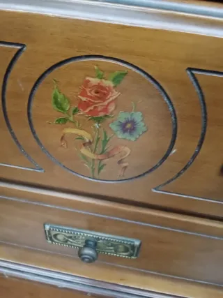 Mesita de noche vintage madera y metal