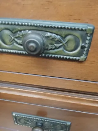 Mesita de noche vintage madera y metal