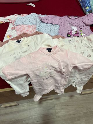 Pijamas bebé niña rosa y blanco varios pijamas