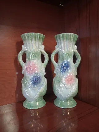 Juego de 2 jarrones florero de cerámica