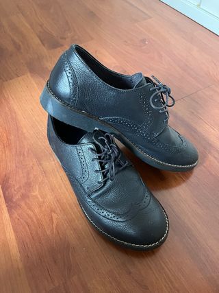 Zapatos de vestir de piel azul marino niño