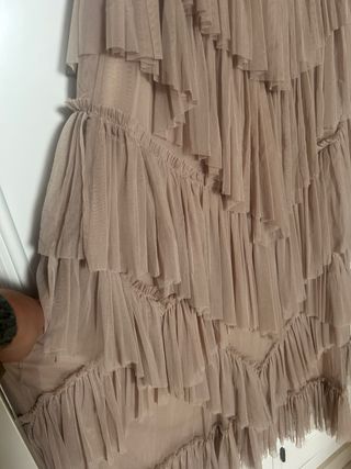 Vestido nuevo largo tul beige fiesta gala talla M
