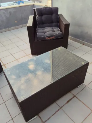 Conjunto terraza: 2 sillones + mesa