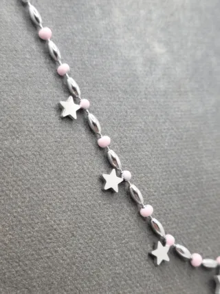 Gargantilla acero quirúrgico estrellas y perlas