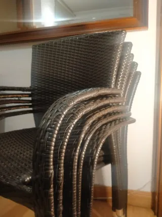 Pack 12 Sillas Terraza Ratán y Aluminio