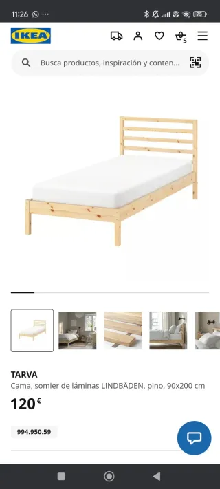 Cama infantil madera pino