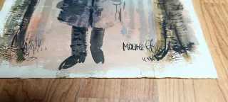 Pintura original bosque figura sombría