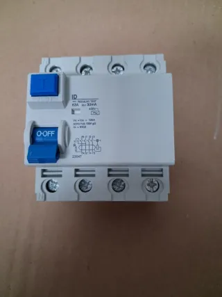 Magnetotérmico ID 63A 30mA 400V