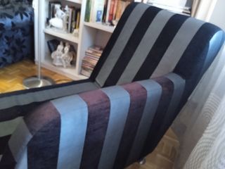 Chaise longue rayas negras y grises