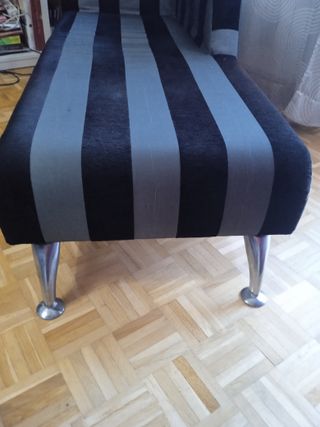 Chaise longue rayas negras y grises
