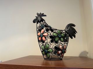 Gallina forja y esmalte decoración