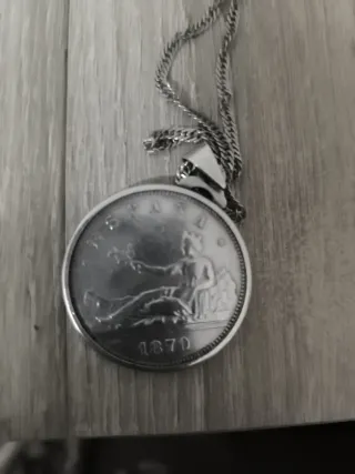 Collar con moneda España 1870