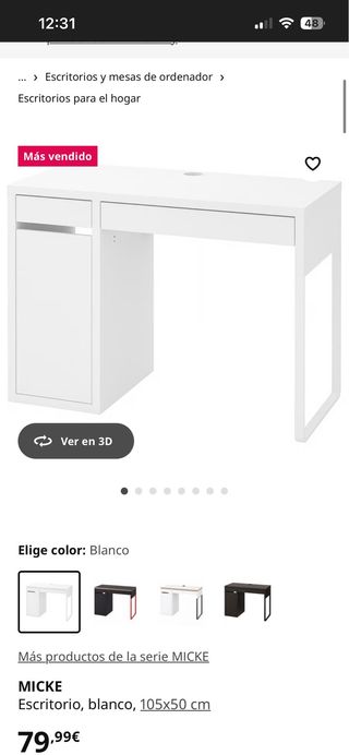 Escritorio MICKE Blanco 105x50 cm