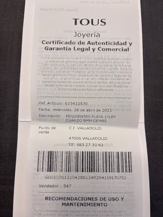 Pendientes Tous Oso Cuarzo Rosa