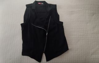 Chaleco Zara Negro Transparencias