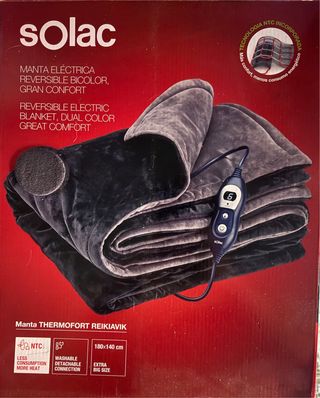 Manta Eléctrica Solac Bicolor 180x140cm