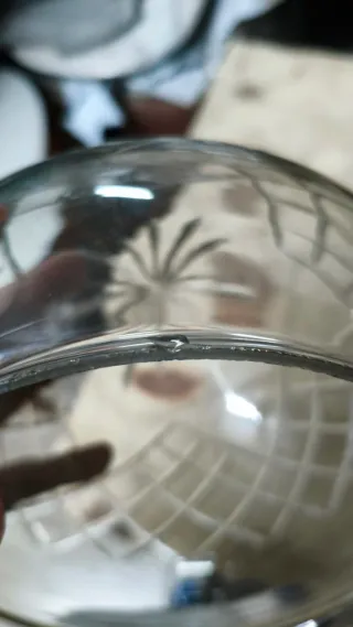 Coppa lampada vetro decorata