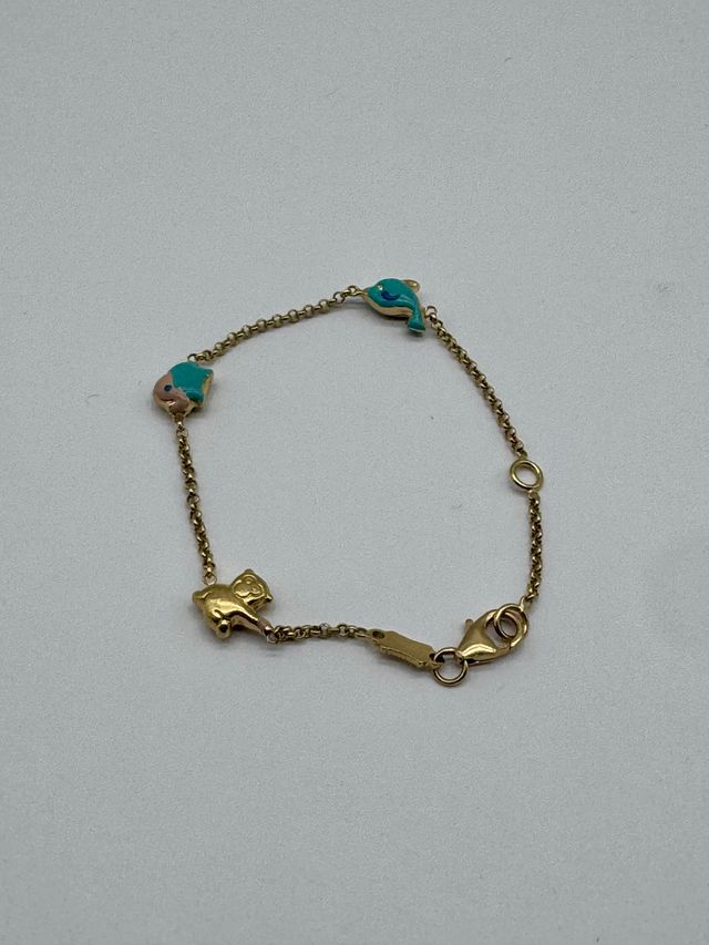 05-0050 PULSERA ORO TIPO ROLO CON ANIMALES