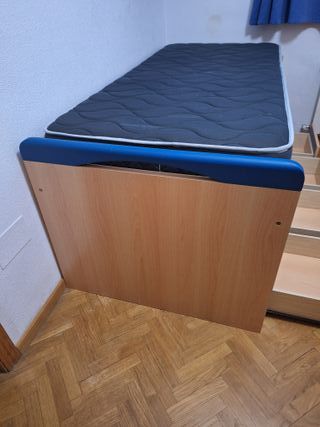 Cama juvenil con cajones y colchón