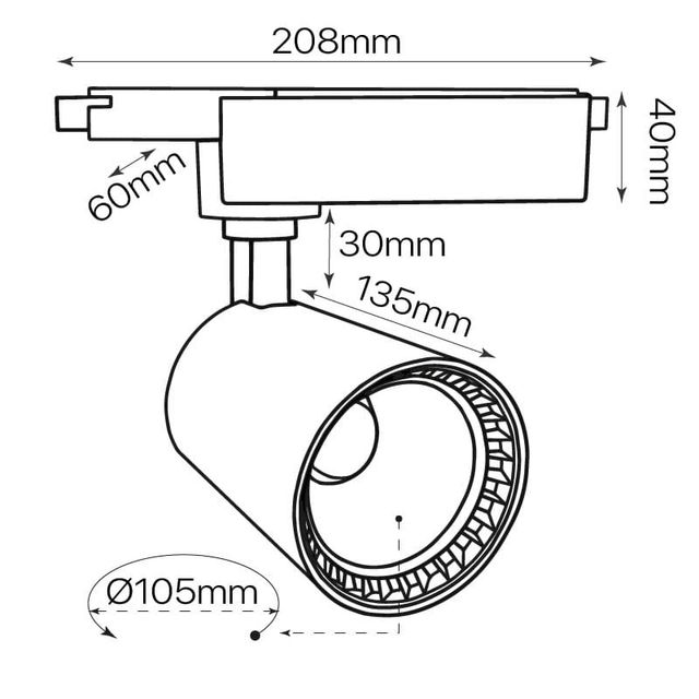 URGE - Foco LED i-TEC TRACK.12 30W 3000K Negro