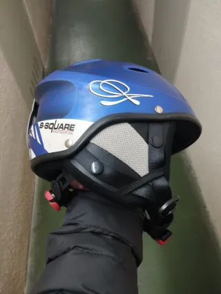 Casco de esquí azul con gafas, para niñ@ talla XS