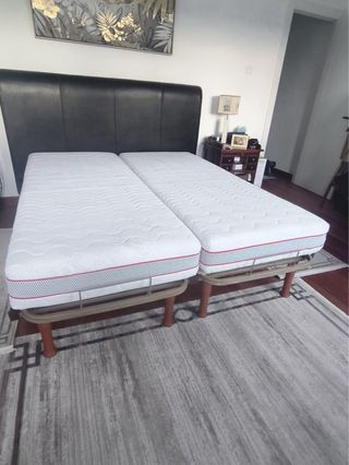 Somier articulado Hukla madera de haya y colchones