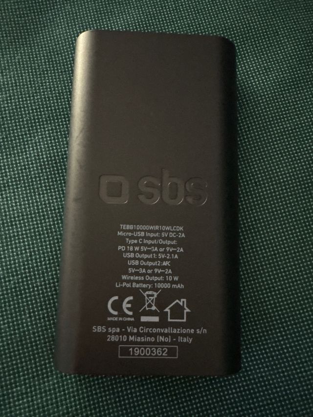 Power Bank SBS Wireless 10.000