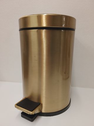 Cubo de basura pedal 3L acero bronce