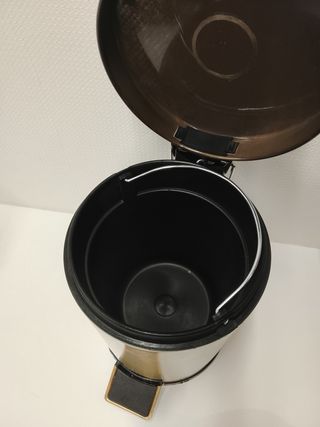 Cubo de basura pedal 3L acero bronce