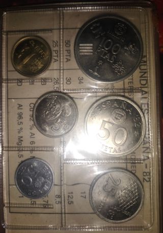 Lote 6 Monedas España deñ año 1982 NUEVAS