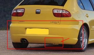 Tapa Trasera Gancho con GRAPAS Seat Leon FR