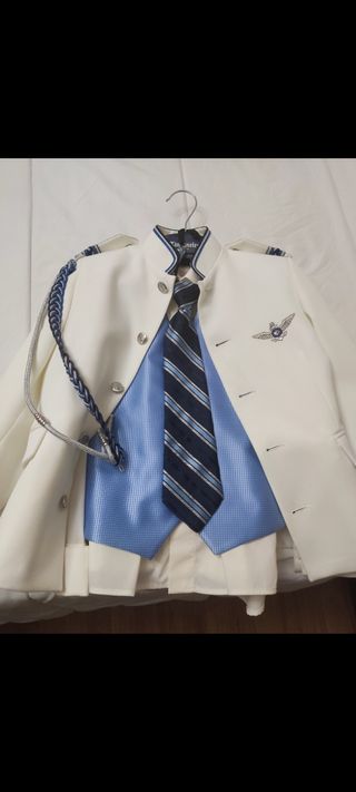 Traje de Comunión Blanco y Azul