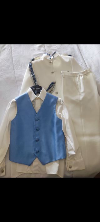Traje de Comunión Blanco y Azul