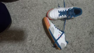 Tenis Fútbol Sala Mujer Blanco y Azul