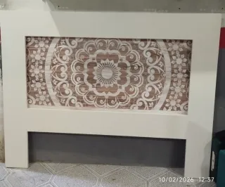 Cabecero blanco de madera de pino 135cm