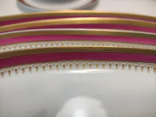 Vajilla Bidasoa Oro y Burdeos