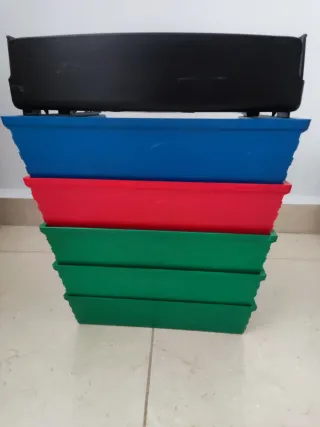 Bandejas de escritorio apilables de plástico,  6.