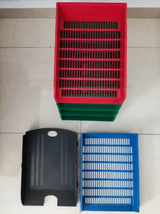 Bandejas de escritorio apilables de plástico,  6.