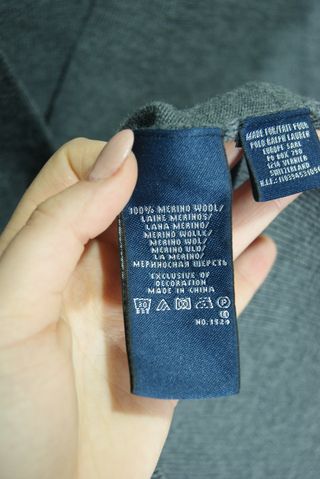 Cardigan Ralph Lauren Sport Lana Merino Grigio M