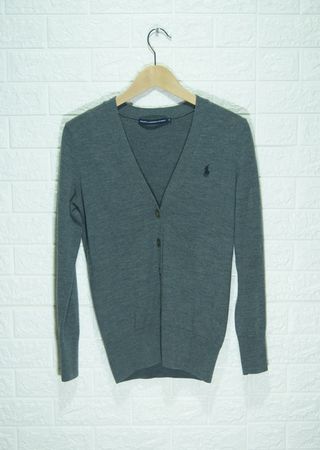 Cardigan Ralph Lauren Sport Lana Merino Grigio M