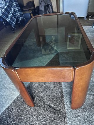 Mesa de centro madera y cristal