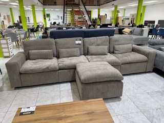 Sofá Recto y Puff Minimalista ¡NUEVO en Caja!