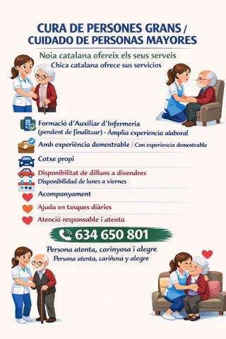 Anuncio para cuidar gente mayor