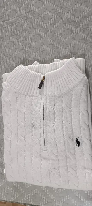 Jersey Polo Ralph Lauren M Blanco Cable Knit