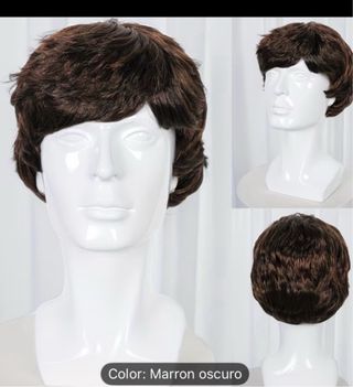 Peluca Marrón Oscuro Temu Nueva sin estrenar