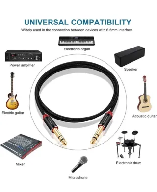 2 Cables Audio Guitarra Jack 6.35mm