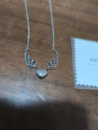 Collana cuore con ali donna